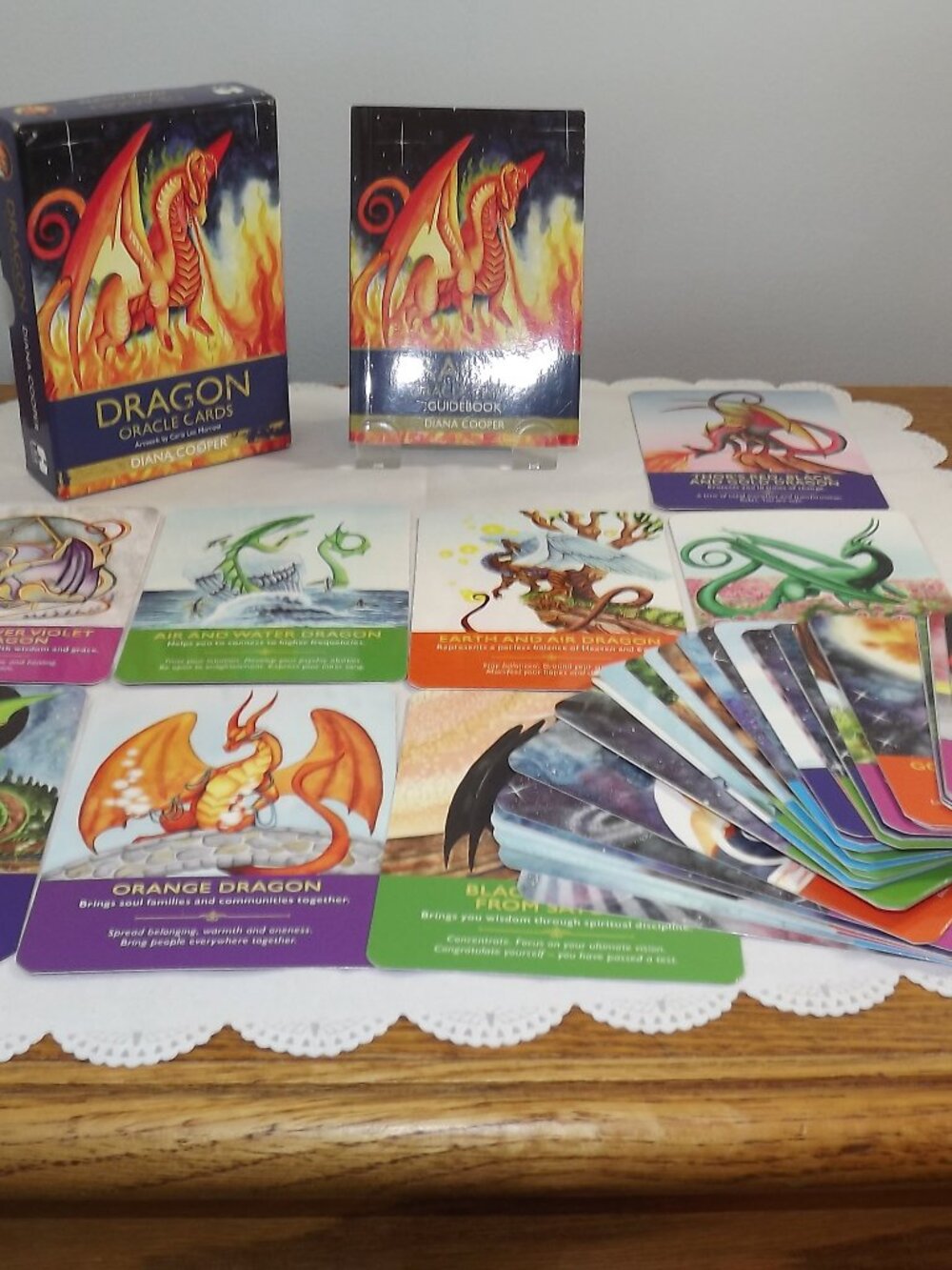 Dragon Oracle Cards Deck with Guidebook - Colorful Dragon Art